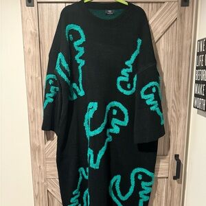 Dressed in LALA Rawr Means I Love You oversized knit dress